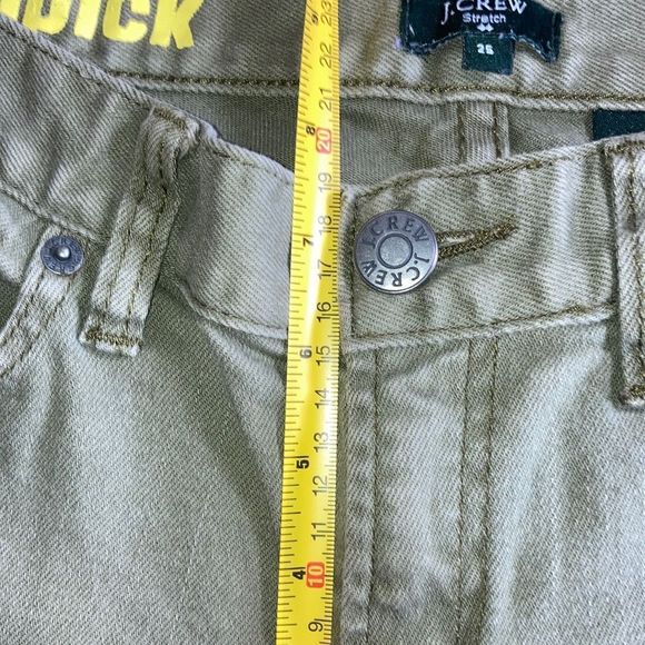 Womens J Crew  Olive Green Toothpick  Size 25 Stretch Jeans - Picture 8 of 12